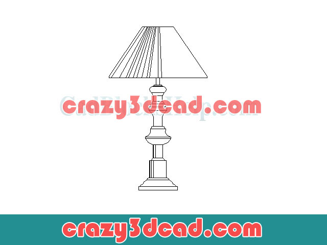 Living room desk lamp cad drawing